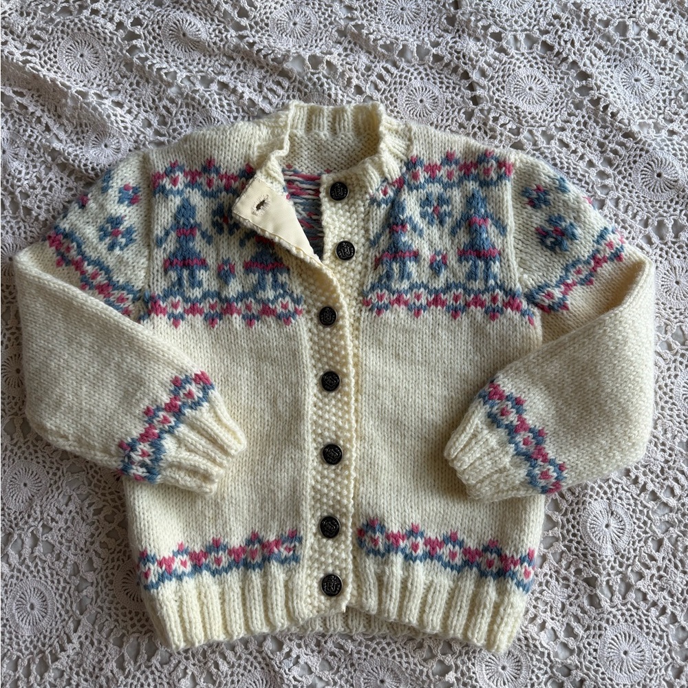 Vintage Toddler Knit Cardigan Cowichan